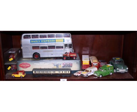 A Corgi "Vintage Glory" showmen's engine and trailer/caravan, a Corgi "Carters Steam Fair" part set and other diecast models,