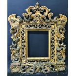 18th Century Italian School. A Carved Giltwood and Composition Altar Frame, with Swept and Pierced
