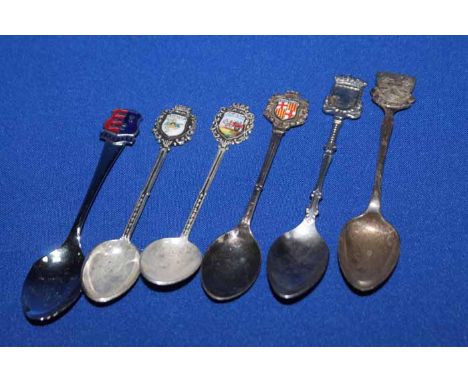 COLLECTION OF SPOONSincluding tourist examples; together with a lamp and a jug to advertise, etc 