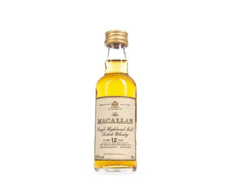 MACALLAN 12 YEARS OLD MINIATURE Single Malt Scotch Whisky 5cl, 43% volume.