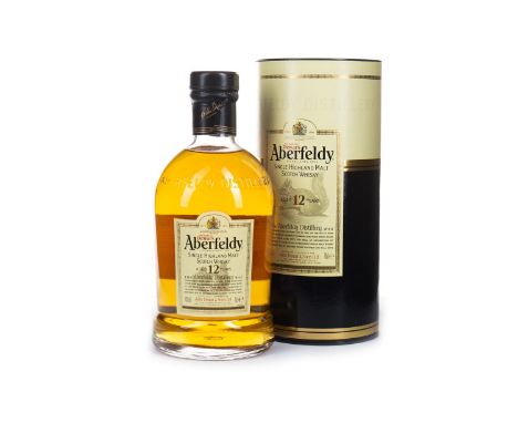 ABERFELDY 12 YEARS OLD Single Malt Scotch Whisky 70cl, 40% volume, in tube.