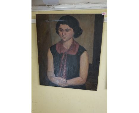 Barnett Freedman, bust length portrait of a young lady, unsigned, oil on canvas, 76.5 x 63.5, unframed.&nbsp;(Artist's Resale