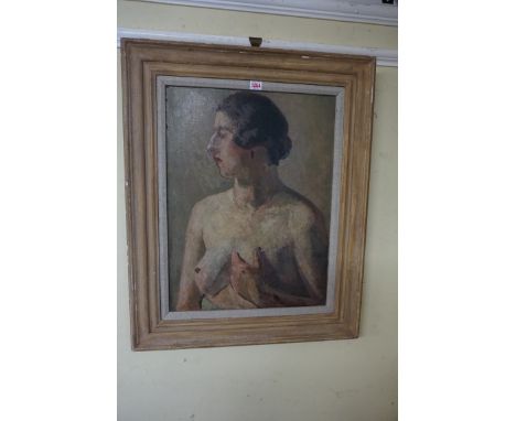 Barnett Freedman, bust length portrait of a female nude, unsigned, oil on canvas, 61 x 45.5cm.&nbsp;(Artist's Resale Right ma