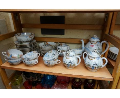A Japanese eggshell part tea service.&nbsp; 
