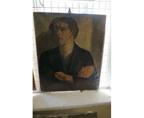 Barnett Freedman, bust length portrait of a young man, unsigned, oil on canvas, 61 x 52cm, unframed.&nbsp;(Artist's Resale Ri