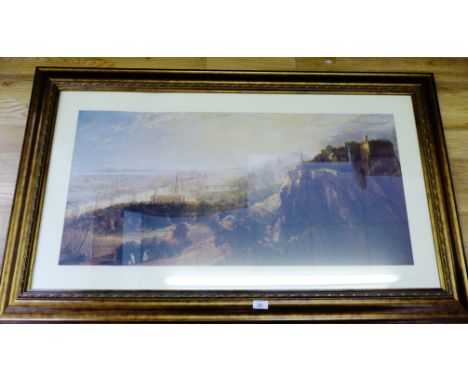 After David Octavius Hill Edinburgh Princes Street Framed print 110 x 85cm