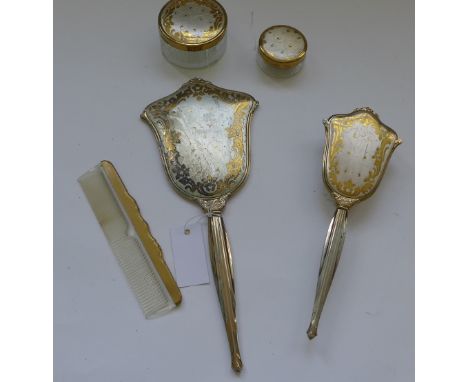 A vintage five piece dressing table set (5)