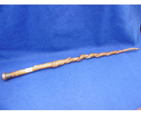 A SILVER TOPPED WALKING STICK