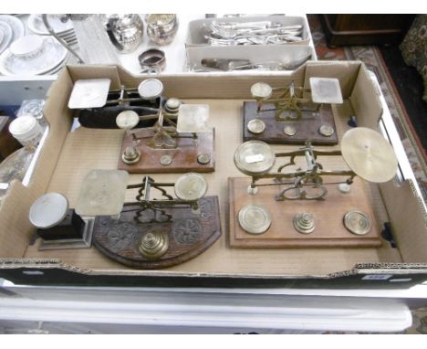 FIVE  SETS OF SCALES WITH WEIGHTS