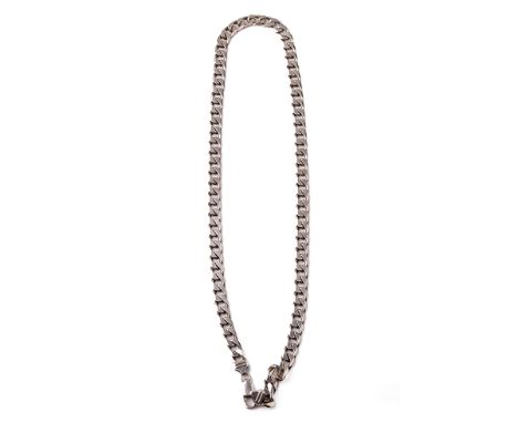Silver curb link necklace / chain, 48.9 grams, 53cm long.  