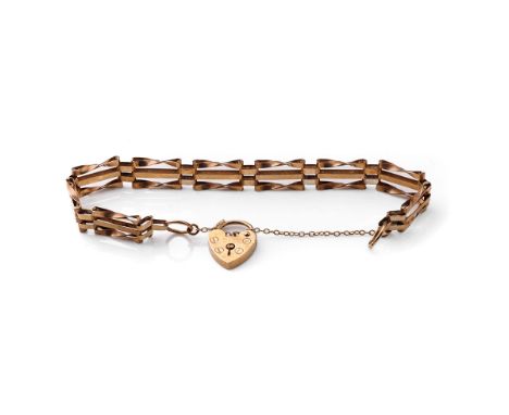 9ct gold gate bracelet, 7.9 grams, circa 17cm long.  