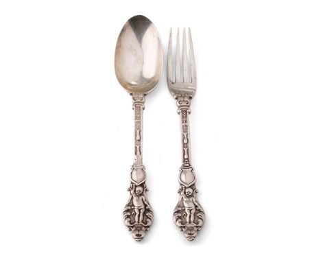 Victorian silver child's fork and spoon, 84.0 grams, London 1867 and similar (2).  