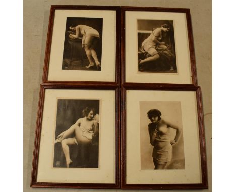 A collection of vintage semi-erotic glamour prints to include P.C Paris, Corona and others, to include nude scenes (4), large
