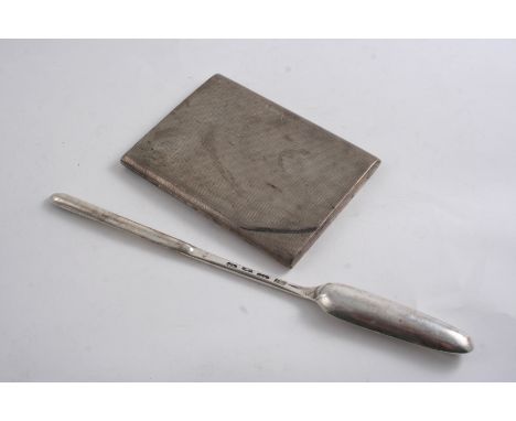 A GEORGE III MARROW SCOOP initialled "TM" on the back of the stem, by George Smith, London 1779 and a modern engine-turned ci