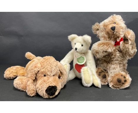 A Merrythought plush bear for Karin Heller, West Germany; a Mary Meyer Green Mountain Bear, jointed limbs, Sugarloaf; a Hamle