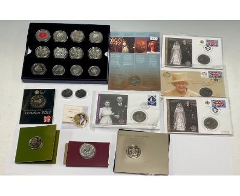 Numismatics – a collection of modern commemorative crowns and other coins, including: 2012 Westminster mint gilt Diamond Jubi