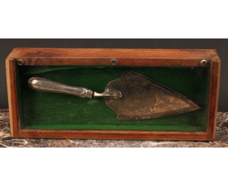 Derbyshire Interest - a Victorian silver plated presentation trowel, inscribed Clay Cross Baptist Sunday School, corner stone