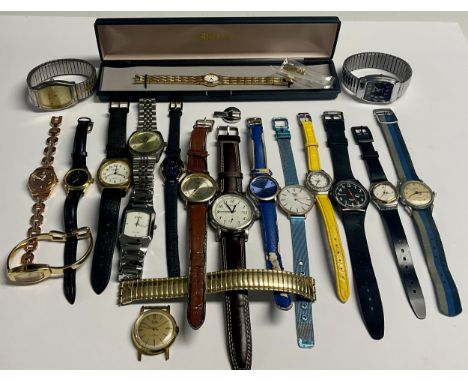 Fashion Watches - ladies' and gentlemen's, including, Next, Alpine, two Swatch, Azhar, lady's Seiko boxed, Omax; qty
