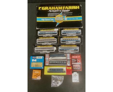 Model Railway - Graham Farish, N-Gauge, High Speed Train, Inter-City 125, No.8126, boxed; other carriages, boxed; Hornby Mini