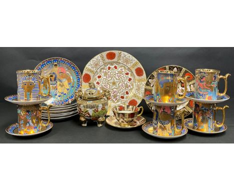 Ceramics - a Royal Worcester for Compton &amp; Woodhouse tea service, Legends of the Nile, comprising six tea cups and saucer