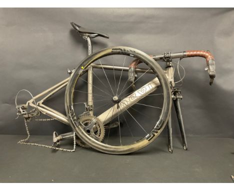 A Nevi Spinas LA 1 titanium road bicycle with Campagnolo and Enve carbon components, size XS/S, 52cm top tube, for parts/repa