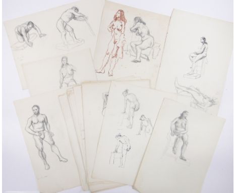 Harold Kopel (Born 1915),folio of pencil and charcoal nude studies, most signed, (26).