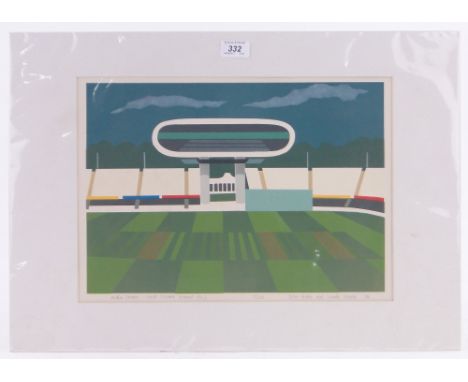Peter Green & Linda Green,stencil print, Media Centre - Lords Cricket Ground, signed in pencil no. 17/20, image 11" x 15", mo