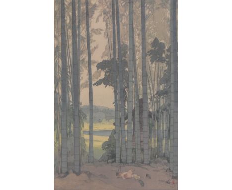 Hiroshi Yoshida (1876-1950),colour woodblock print, bamboo wood, signed in pencil, image 15" x 9.5", framed.