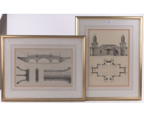 A large collection of 19th and 20th century architectural prints and engravings, all framed, (24).