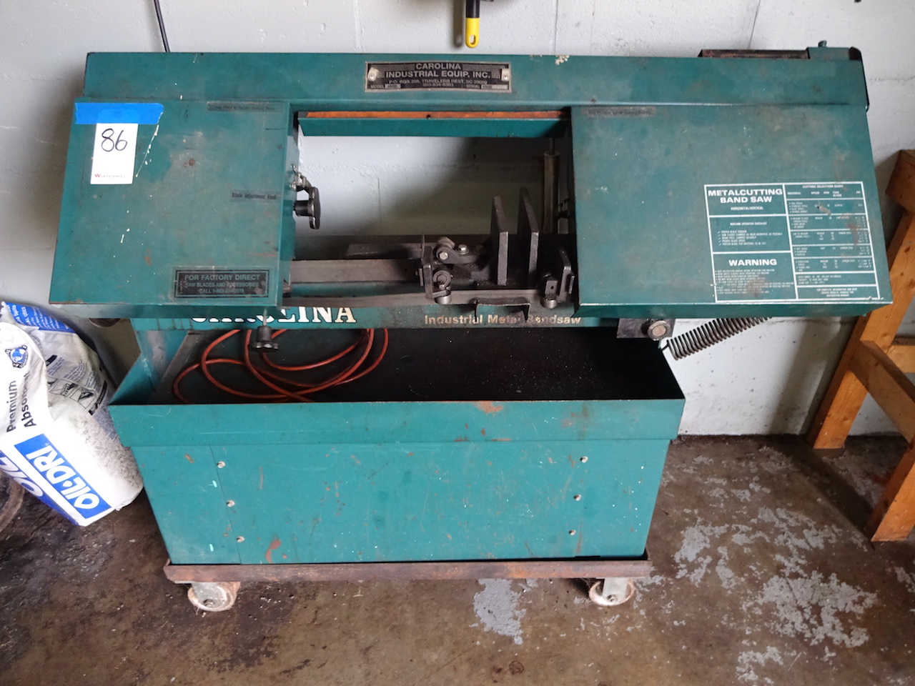 CAROLINA MODEL HV20 METAL CUTTING BANDSAW: S/N HV20 005 456