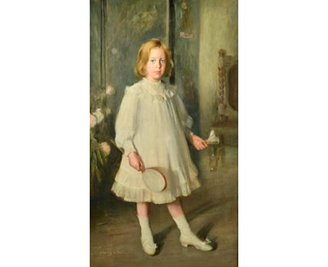 George Fiddes Watt (1873-1960), Portrait of Muriel Sutherland, oil on canvas, signed, 133cm x 76cm.  ARR