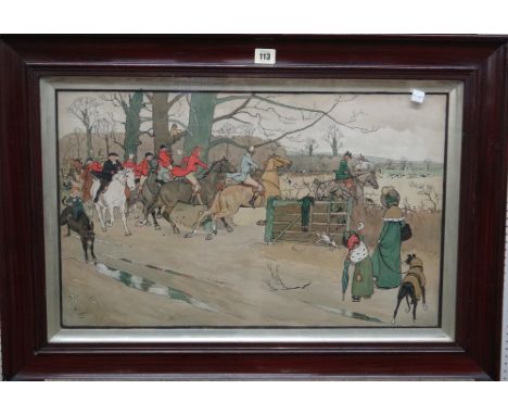 After Cecil Aldin, Hunting scene; After the Hunt, a pair of colour lithographs, each 37cm x 61cm.(2)
