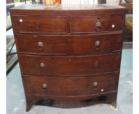 An Edwardian mahogany display cabinet with single glazed door over a pair of lower panel, on tapering square supports, 77cm w