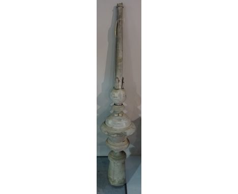 A large 20th century zinc architectural finial, 160cm tall (a.f).