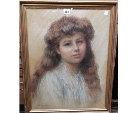 Florence Smith (early 20th century), Portrait of a young girl, pastel, signed and dated 1907, 53cm x 41cm.; together with a w