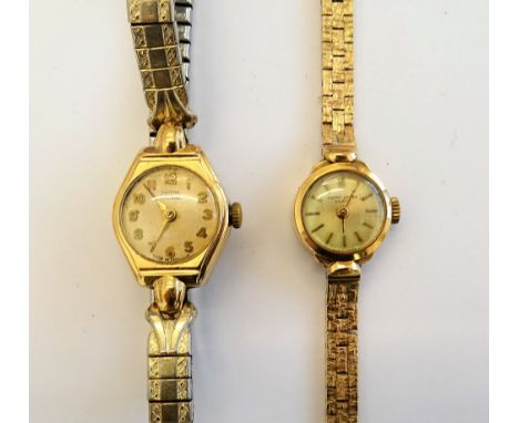 A Favre-Leuba 9ct gold cased lady's bracelet watch the  dial signed, with baton indicators, to a manual wind movement, on a t