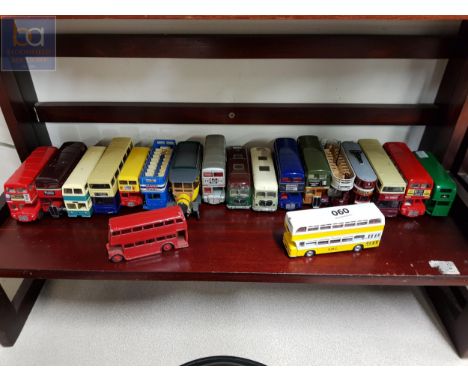 SHELF LOT OF MODEL BUSES 