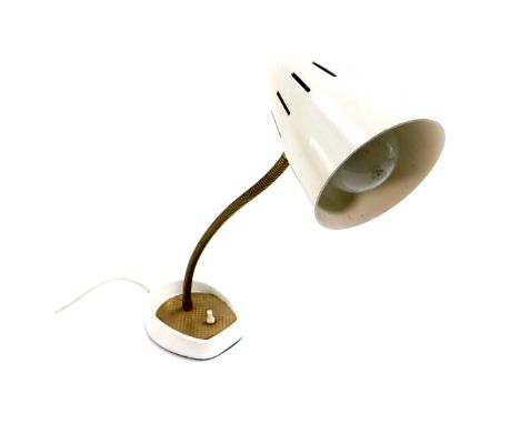 A Pifco white goose neck table lamp, c1960's.