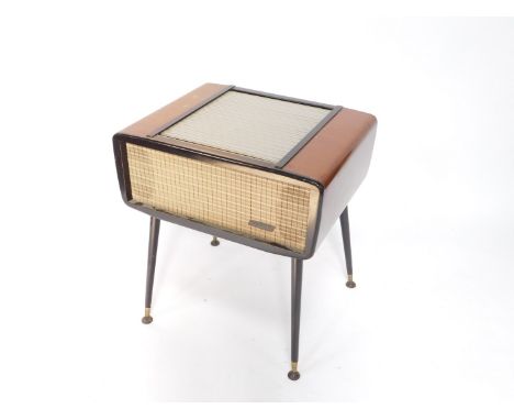 A 1950's Murphy A492 radiogramme, the tambour fronted top opening to reveal a cream record player, 73.5cm H, 66cm W, 51.5cm D
