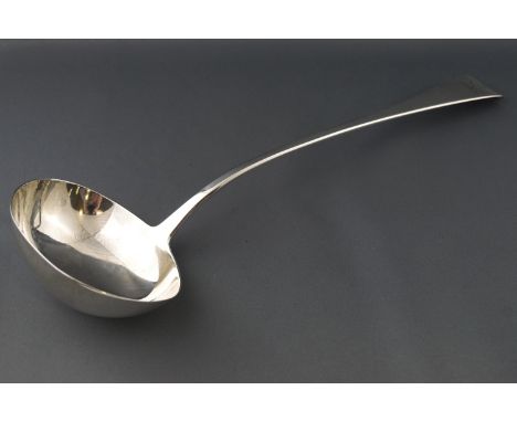 An old English pattern silver soup ladle with William Chawner, London 1822, 34cm long, 174 grams 