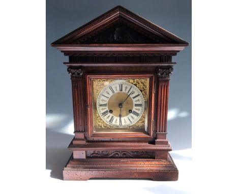 A Butt & Co. Ltd. Chester mantel clock in the form of a Roman temple. Height 44cm.