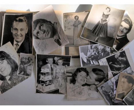 A selection of signed photographs including Ruby Murray, The Five Smith Bros, Veronica Wilson, Uriel Porter, Gordon Harker, T