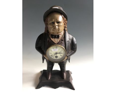 A Bradley & Hubberd patent fed July 14. 1857 two part cast clock with moving eyes.
