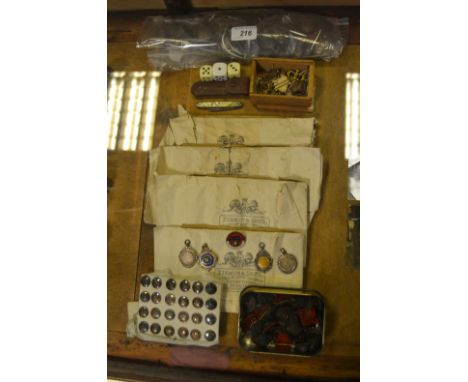 Militaria - a set of four Firmin & Sons military buttons; Ashford and District 1948-9 winners pendent marked sterling, others