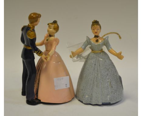 An automaton figural group Cinderella and her Prince Charming; another, the Fairy Godmother (2)