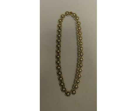 A Norwegian silver & enamel floral necklace, 