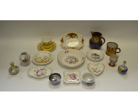 Ceramics - a Japanese Satsuma miniature bud vase;  another;  a Royal Worcester cup and saucer, pattern W3855;  a miniature bl