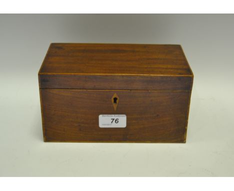 A George III mahogany rectangular tea caddy, c.1810