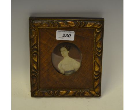 English School (19th century), a portrait miniature, of a lady
