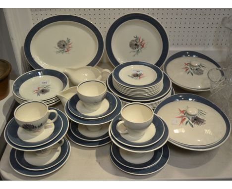 A Susie Cooper , Blue Dahlia pattern part tea and dinner service